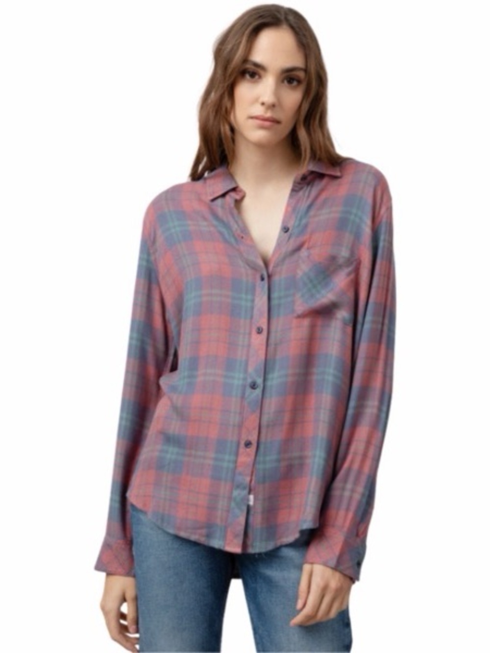 Hunter Shirt: Rails Pink and Blue Plaid Button-Down Shirt